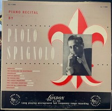 PAOLO SPAGNOLO Piano Recital LONDON LP classic London LL 1040 Rare VG+ comprar usado  Enviando para Brazil