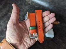 Pulseira de relógio de couro genuíno feita à mão/26mm 24mm 22mm 20mm 18mm/laranja comprar usado Pulseira de relógio de couro genuíno feita à mão/26mm 24mm 22mm 20mm 18mm/laranja comprar usado  Enviando para Brazil