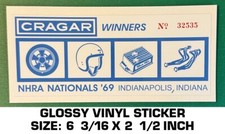 Usado, NHRA NATIONALS 1969 INDIANAPOLIS CRAGAR WINNERS-ADESIVO DECALQUE DE VINIL-DRAG RACE comprar usado  Enviando para Brazil