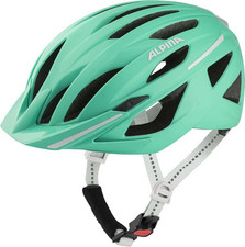 Używany, Kask rowerowy Alpina Haga S, zielony, miejski, z daszkiem i reflektorami na sprzedaż  PL