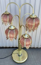 Abajur de mesa rosa vintage Hollywood Regency cachoeira tulipa. comprar usado  Enviando para Brazil