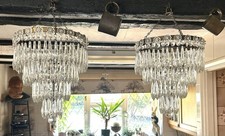 pair vintage crystal chandelier for sale pair vintage crystal chandelier for sale HORSHAM