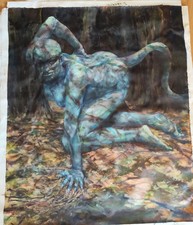 Peinture contemporaine bleue d'occasion  Bourges