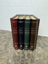 "Juego de colección de álbumes de fotos de 4 piezas de estantería estilo cuero tamaño de foto de 5x3,5""" segunda mano  Embacar hacia Mexico