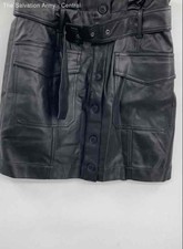 Usado, Mini-saia casual feminina Banana Republic com cinto preto botão frontal tamanho 8 comprar usado  Enviando para Brazil