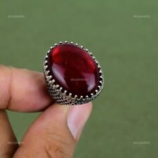 Anillo de plata de ley 925 de labradorita de fuego rojo natural oferta de San Valentín segunda mano  Embacar hacia Mexico