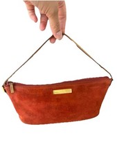 Gucci Autêntica Vintage Abadia Laranja Camurça Couro Pochette Mini Bolsa Barco, usado comprar usado  Enviando para Brazil