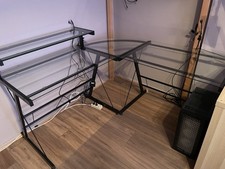 Förmiger schreibtisch glaspla gebraucht kaufen  Berlin