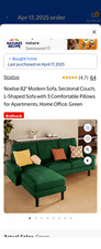 Couch green velvet for sale  Whitley City