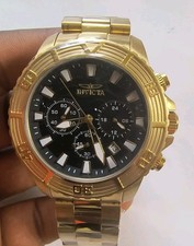 Invicta Pro Diver cronógrafo mostrador preto relógio masculino ouro aço inoxidável #24000 comprar usado  Enviando para Brazil