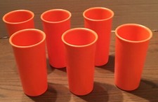 Conjunto/6 Copos Tupperware Vintage #117 Laranja 6 Oz, 4-1/4" de Altura, Aro 2-1/4" comprar usado  Enviando para Brazil