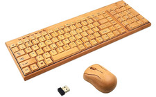 Combo de teclado e mouse artesanal de madeira bambu natural PC sem fio 2.4GHz comprar usado  Enviando para Brazil