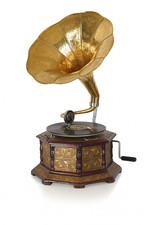 Trichtergrammophon messing gra gebraucht kaufen  Gelsenkirchen