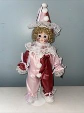 Boneca Brinns Vintage 1991 Palhaço Porcelana e Pano Rosa Floral Pintura Facial Loira comprar usado  Enviando para Brazil