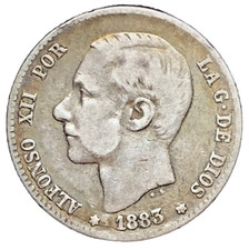 Peseta 1883 spanien gebraucht kaufen  Deutschland