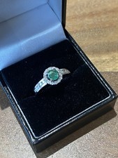 Emerald diamond halo for sale  CANVEY ISLAND