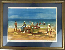 James Charles McCall litografia emoldurada assinada barco de praia paisagem marítima inglesa 26x19 comprar usado  Enviando para Brazil
