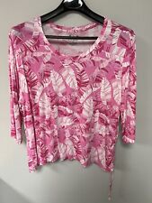 Camiseta Palm Grove Feminina 3X Rosa Floral SS 3/4 Manga Amarrar Palmas comprar usado  Enviando para Brazil