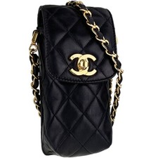Bolsa de ombro CHANEL Matelasse couro de cordeiro corrente ouro preto 3056 comprar usado  Enviando para Brazil