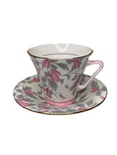 Conjunto antigo de xícara de chá e pires Royal Grafton Ashley rosa porcelana osso década de 1940 comprar usado  Enviando para Brazil