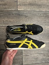 Tênis masculino asics tiger onitsuka couro preto/amarelo Y2K eu45 us11 comprar usado  Enviando para Brazil