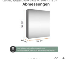 Spiegelschrank bad 60cm gebraucht kaufen  Castrop-Rauxel