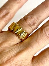 Gold Hearts Ring  Antitarnish Waterproof Style Luxury Brands comprar usado  Enviando para Brazil