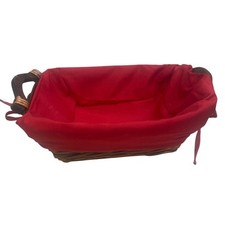 Cesta de pão de tecido marrom básica com forro de tecido vermelho comprar usado  Enviando para Brazil