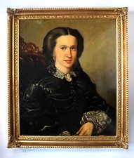 Christian Zucchi (1811-1889) Biedermeier Portret pięknej damy 1860 na sprzedaż  PL