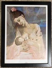 Estampa emoldurada vintage para maternidade Picasso; maternita; mãe e filho 18 x 23,25” comprar usado  Enviando para Brazil
