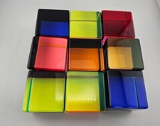 2009 Vasa Velizar Mihich Conjunto de 9 Cubos de Acrílico Multicoloridos 2,25" Um Assinado comprar usado  Enviando para Brazil