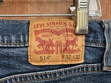 LEVIS JEANS Masculino 514, Tamanho 32 X 32 Perna Reta, Jeans Naturalmente Desgastado comprar usado  Enviando para Brazil
