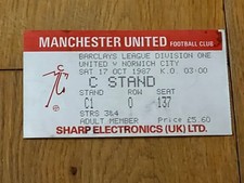 Ticket 1987 manchester for sale  DUNMOW