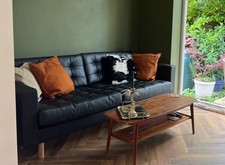 Black leather sofa for sale  SCARBOROUGH