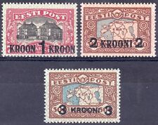 ESTONIA 1930 NADRUK ZNACZKÓW (MAPA ESTONII) Mi 87-89 MNH EKSPERT PODPISANY na sprzedaż  Wysyłka do Poland