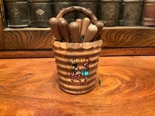 Vintage wooden basket for sale  OXTED