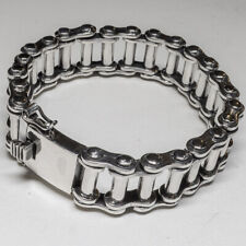 Pulseira de corrente de bicicleta 18 mm .925 pulseira de prata motociclista viking rock metal gótico comprar usado  Enviando para Brazil