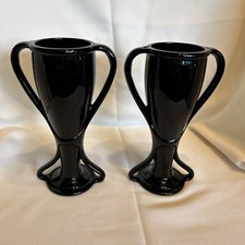 Vaso de ametista preto Fostoria troféu de vidro conjunto de 2 vintage comprar usado  Enviando para Brazil