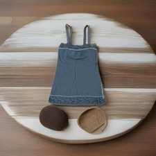 Regata Vintage Abercrombie e Fitch Azul com Renda XS Logotipo Sutiã Forrado Camadas Cami comprar usado  Enviando para Brazil