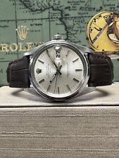 Relógio masculino Rolex Oyster data perpétua aço inoxidável mostrador prateado 34 mm, usado comprar usado  Enviando para Brazil