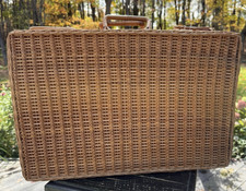 Vintage rattan suitcase for sale  Cattaraugus