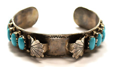 Prata esterlina Zuni C.A.Y.  Bracelete de relógio de linha turquesa 16mm 5-3/4" pulso, usado comprar usado  Enviando para Brazil