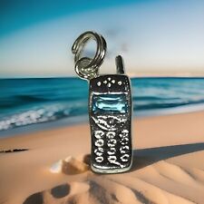 Berloque ou pingente de celular prata esterlina 925 azul zircônia cúbica comprar usado  Enviando para Brazil