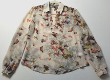 Blusa Fair Child Feminina Pequena S Borboleta Manga Longa Gola Transparente Primavera Top comprar usado  Enviando para Brazil