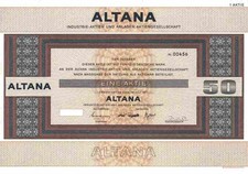 Używany, ALTANA Industrie AG 1977 Frankfurt Main Bad Homburg Pharma wartość DAX Varta 50 DM na sprzedaż Używany, ALTANA Industrie AG 1977 Frankfurt Main Bad Homburg Pharma wartość DAX Varta 50 DM na sprzedaż  Wysyłka do Poland