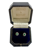 Emerald diamond earrings for sale  LIVERPOOL