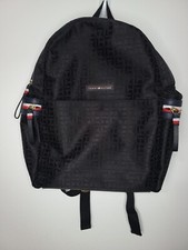 Mochila Tommy Hilfiger monograma assinatura logotipo jacquard preta bolsos laterais comprar usado  Enviando para Brazil
