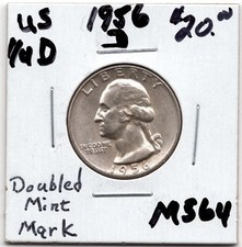 Moeda de prata 1956 D dólar americano 1/4 - marca de cunhagem dupla - BU comprar usado  Enviando para Brazil