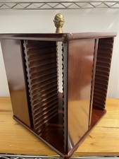 Vintage The Bombay Company Cherry Wood 64 CD Rotating Carousel Storage Rack, usado comprar usado  Enviando para Brazil