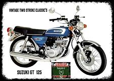 Usado, Pôster de motos SUZUKI GT 125 VINTAGE arte de parede fotos impressões A5, A4, A3 comprar usado  Enviando para Brazil